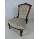 Edwardian chair with silver grey upholstery