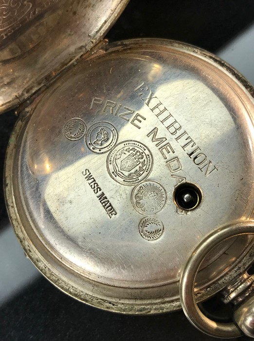 A Swiss made Silveroid gents open faced pocket watch having keywind movement and marked to inner - Image 5 of 5