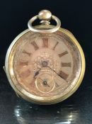 A Swiss made Silveroid gents open faced pocket watch having keywind movement and marked to inner