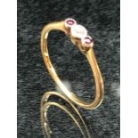 9ct Gold Ruby and Diamond ring