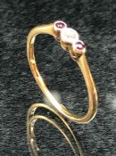 9ct Gold Ruby and Diamond ring