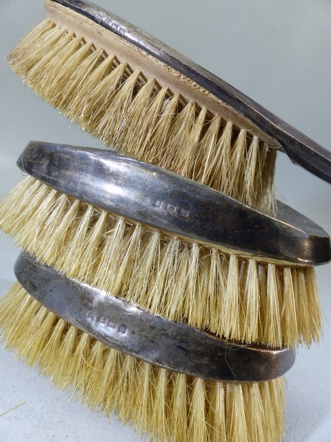 Three Silver backed Birmingham hallmarked brushes - Image 3 of 3