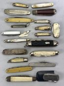 Collectable vintage fruit knives and pen knives