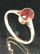 9ct Gold ring set with large Oval Garnet