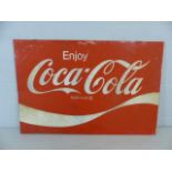 Large vintage Coca-Cola metal advertising sign. Approx. dimensions 168cm x 113cm