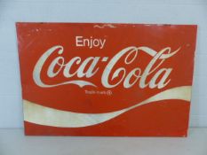 Large vintage Coca-Cola metal advertising sign. Approx. dimensions 168cm x 113cm