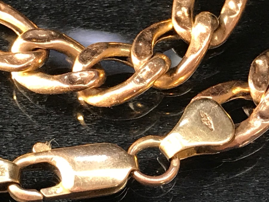 9ct Gold hallmarked hollow linked chain bracelet (approx 5g) - Image 2 of 2