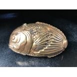 Brass vesta case in the form of a fish