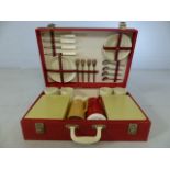 Vintage style picnic box with contents