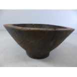 Ornamental rustic wooden bowl approx. diameter 47cm