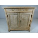 Antique pine cupboard with two small drawers and cupboards below