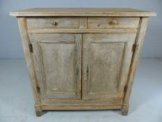 Antique pine cupboard with two small drawers and cupboards below