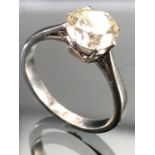 Platinum and Diamond Solitaire ring, the diamond approx 1.25cts (size 'J')