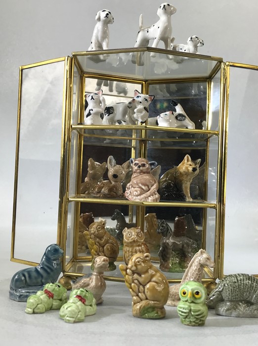 Collection of ceramic animals in a three tier metal display case (height 75cm) - Image 3 of 3