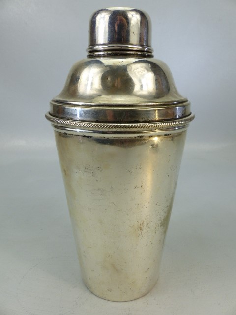 Silver plated JAMES DIXON Art Deco cocktail shaker