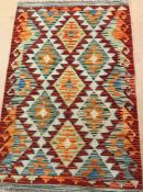 Vegetable dye wool chobi kilim rug approx. dimensions 122cm x 82cm