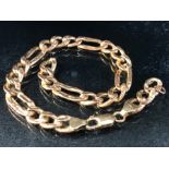 9ct Gold hallmarked hollow linked chain bracelet (approx 5g)