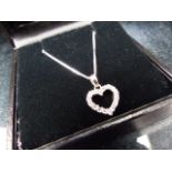 Silver chain with a silver Heart both marked 925