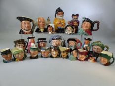 Collection of Toby jugs of various designs and sizes including Royal Doulton, Shorter & Sons &