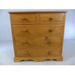 Small pine chest of five drawers