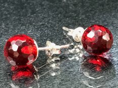 Pair of Murano style faceted ball shaped earrings