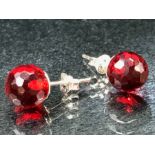 Pair of Murano style faceted ball shaped earrings