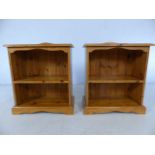 Pair of pine bedside shelving units