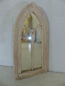 Painted wooden church style mirror