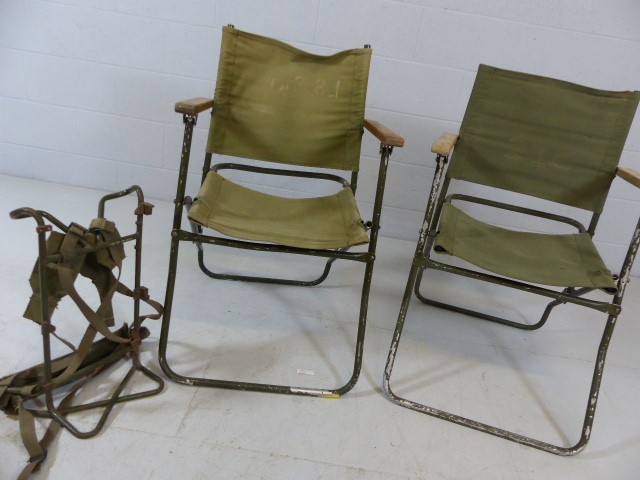 Two commando post folding chairs and a radio carrier - Image 3 of 3