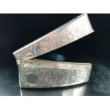 Silver Birmingham Hallmarked card holder with floral decoration by M H Meyer Ltd