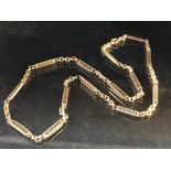 9ct Gold chain of bars and Links (total weight approx 11.3g)