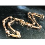 9ct Gold square links & gold balls chain total weight approx 7.6g and approx 44cm in length (