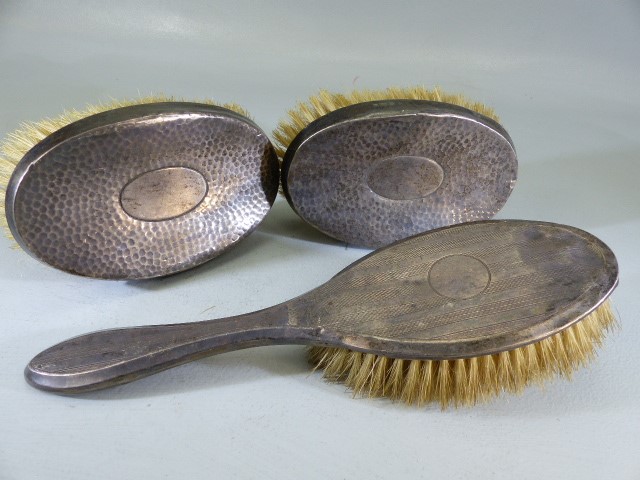 Three Silver backed Birmingham hallmarked brushes - Image 2 of 3