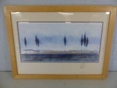 Large contemporary framed picture of a landscape. Approx 110cm x 79cm