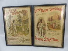 Pair of framed prints of the poster for Leslie Stuart's MY LITTLE OCTOROON & LITTLE DOLLY