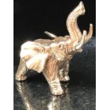 Cast silver figure of an elephant