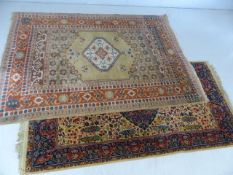 Two small ground rugs. Approx. dimensions 93cm x 180cm and 130cm x 187cm