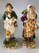 Pair of early 19th century Derby Porcelain figurines incised to base of both "S" & "2" with red