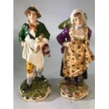 Pair of early 19th century Derby Porcelain figurines incised to base of both "S" & "2" with red