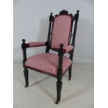 Carved chair marked Trapnell & Gane