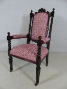 Carved chair marked Trapnell & Gane