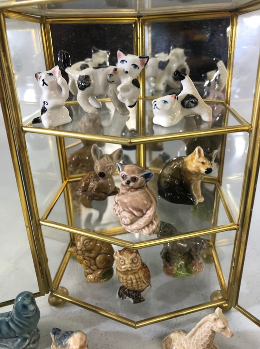 Collection of ceramic animals in a three tier metal display case (height 75cm) - Image 2 of 3
