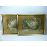 HENRY LONGLEY LANDER (1836-1908) Pair of river scene watercolours approx 23.5cm x 36cm each (