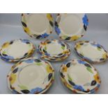 Collection of Myott & Sons Hand painted plates (pattern 8003) fourteen in total