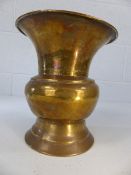 Brass vase with fluted rim approx. height 23cm