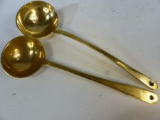 Pair of brass ladles