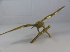 Brass eagle on branch decoration approx. 46cm across