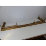 Large brass fender with scroll decoration approx. 166cm long