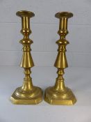 Pair of brass candle sticks