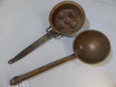 Two copper moulded pans